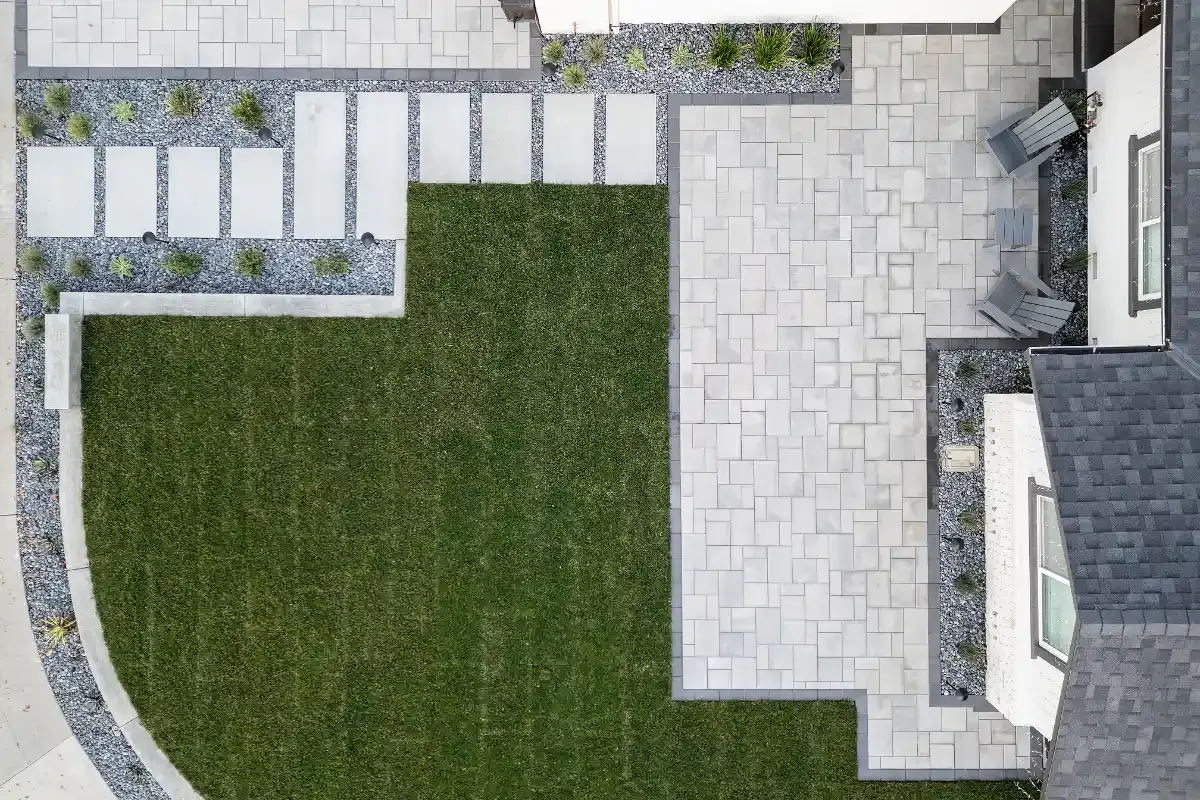 Modern Front Yard – Overhead Detail - Northwood Landscaping project in Greater Vancouver