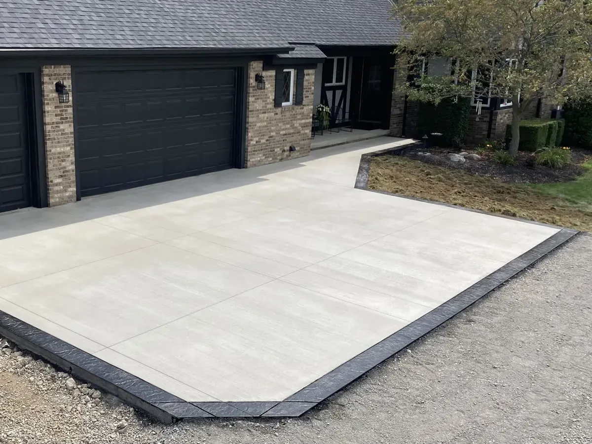 Concrete Driveway with Slate Border - Northwood Landscaping project in Greater Vancouver