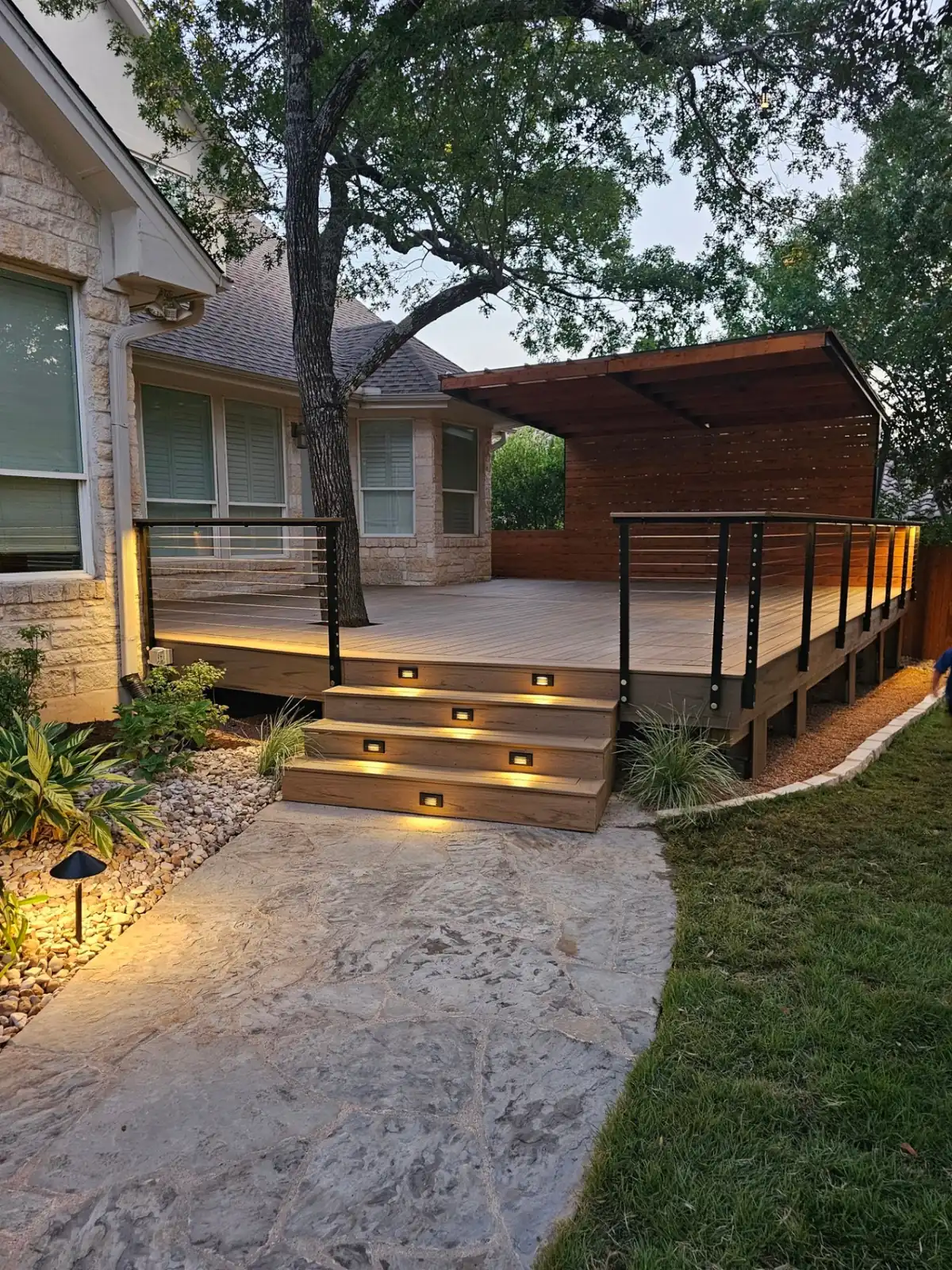 Modern Deck with LED Lighting - Northwood Landscaping project in Greater Vancouver