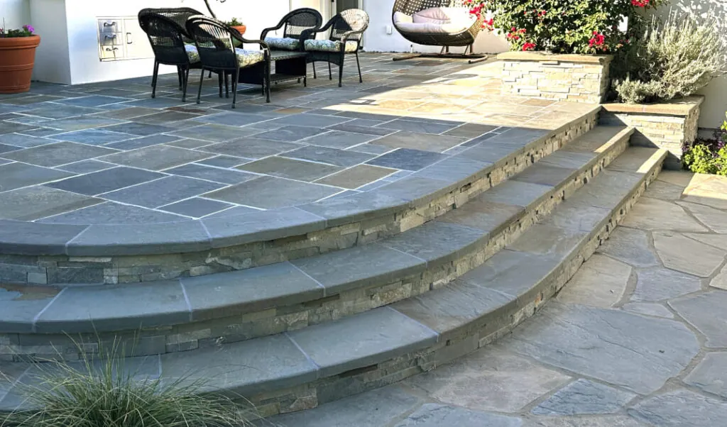 Multi-Level Natural Stone Patio - Northwood Landscaping project in Greater Vancouver