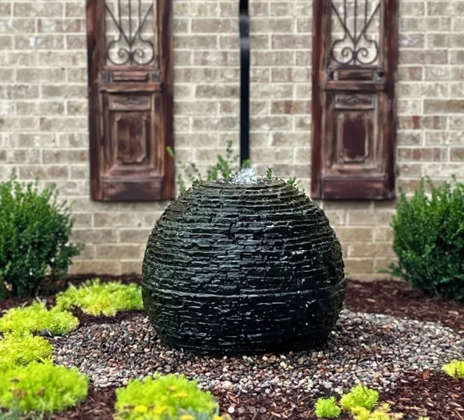 Custom garden fountain installation by Northwood Landscaping